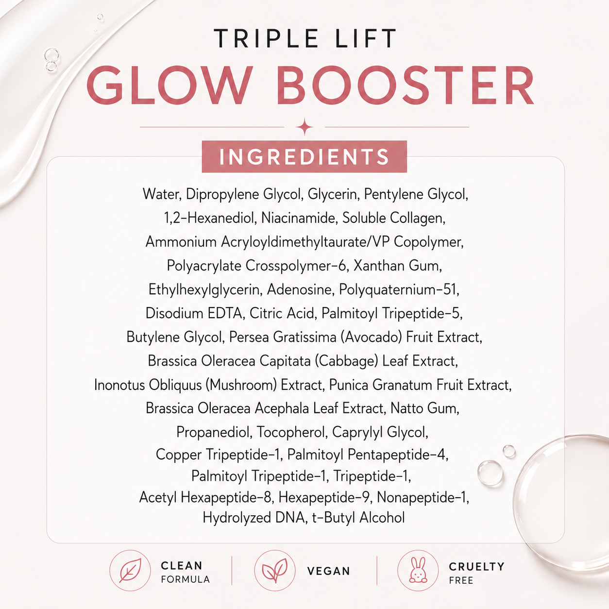VARUZA Triple Lift Glow Booster 200ml | Vegan Collagen, Vegan PDRN & 8 Peptides