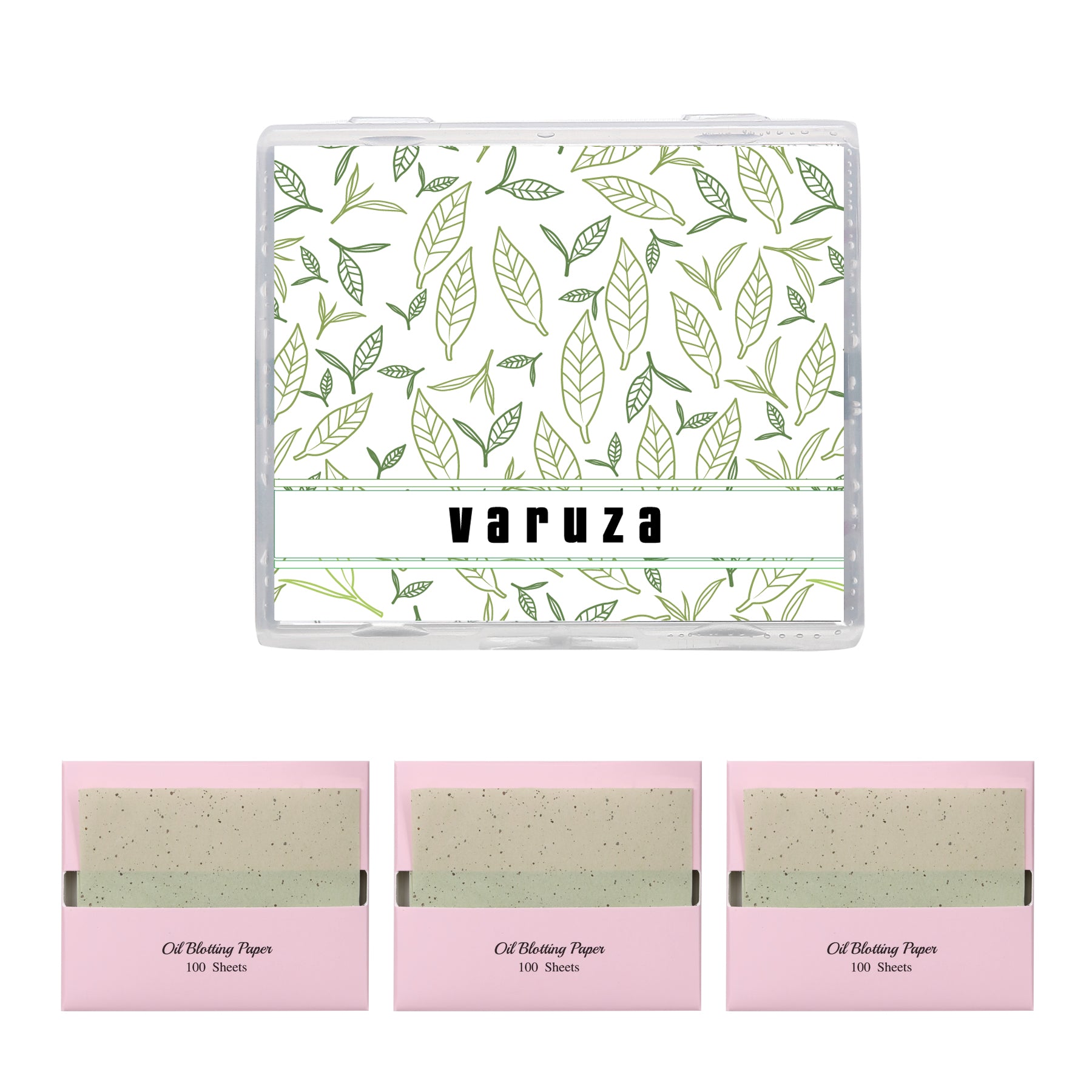 Natural Hemp Face Oil Blotting Paper with Mirror Case and Refills - Green Tea