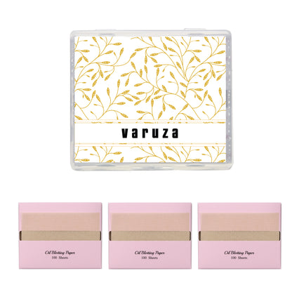 Natural Hemp Face Oil Blotting Paper with Mirror Case and Refills - Linen