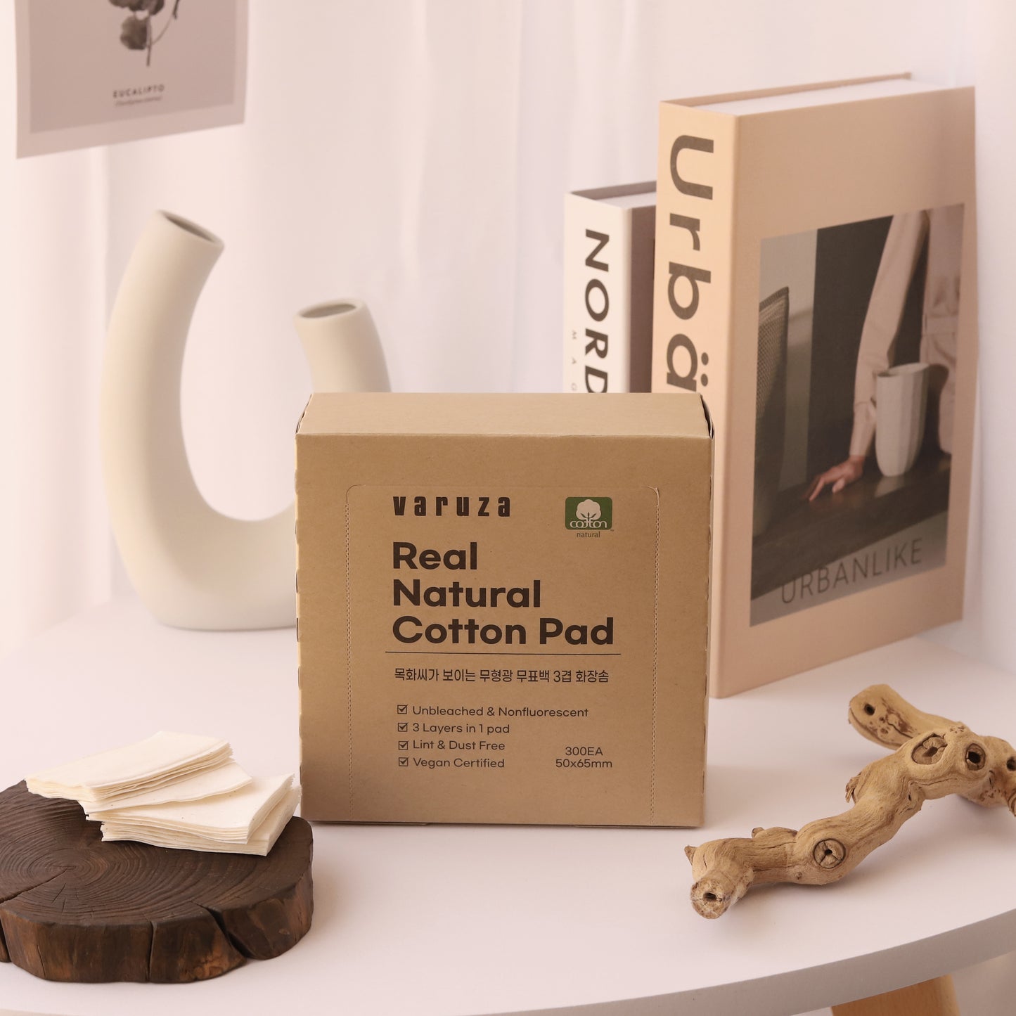 Unbleached & Non-fluorescent 3Layered Cotton Pad 300 Count - Original