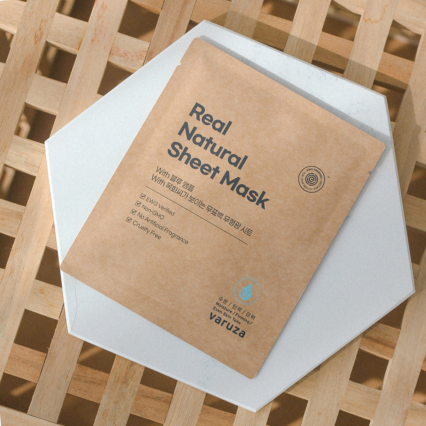 Real Natural Sheet Mask with Blue Ampoule with Unbleached & Non-fluorescent sheet