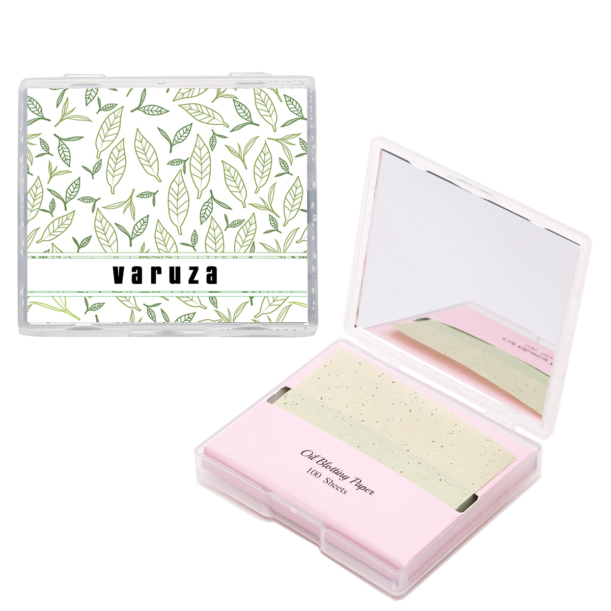 Natural Hemp Face Oil Blotting Paper with Mirror Case and Refills - Green Tea