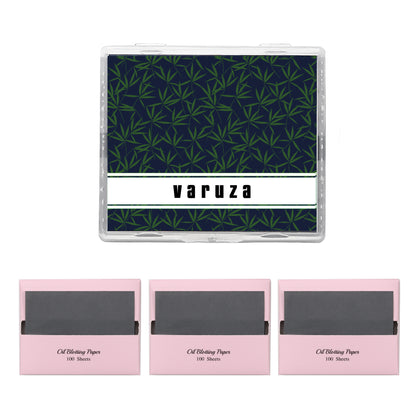 Natural Hemp Face Oil Blotting Paper with Mirror Case and Refills - Charcoal