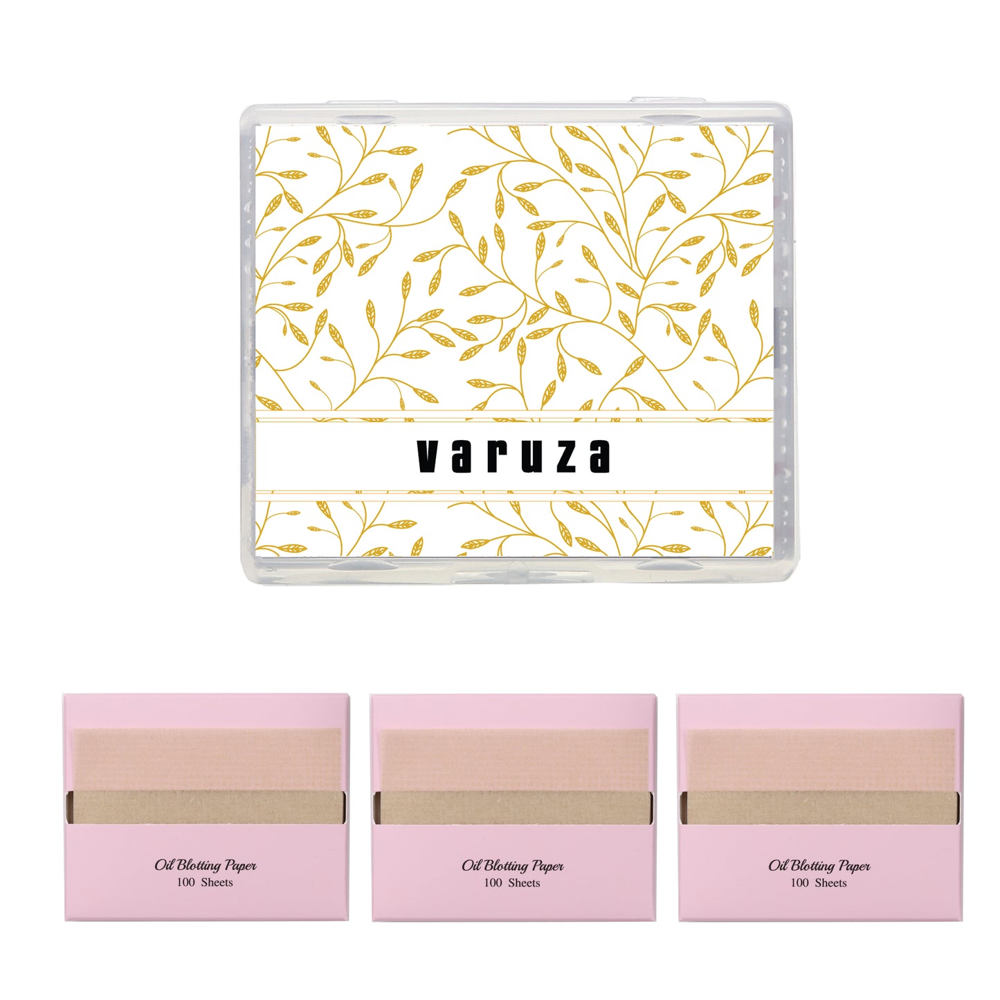 Natural Hemp Face Oil Blotting Paper with Mirror Case and Refills - Linen