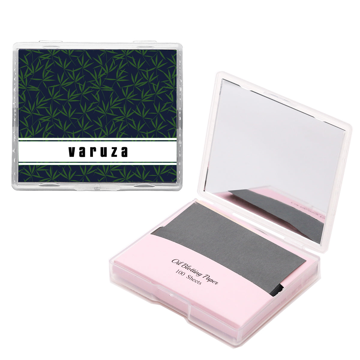 Natural Hemp Face Oil Blotting Paper with Mirror Case and Refills - Charcoal
